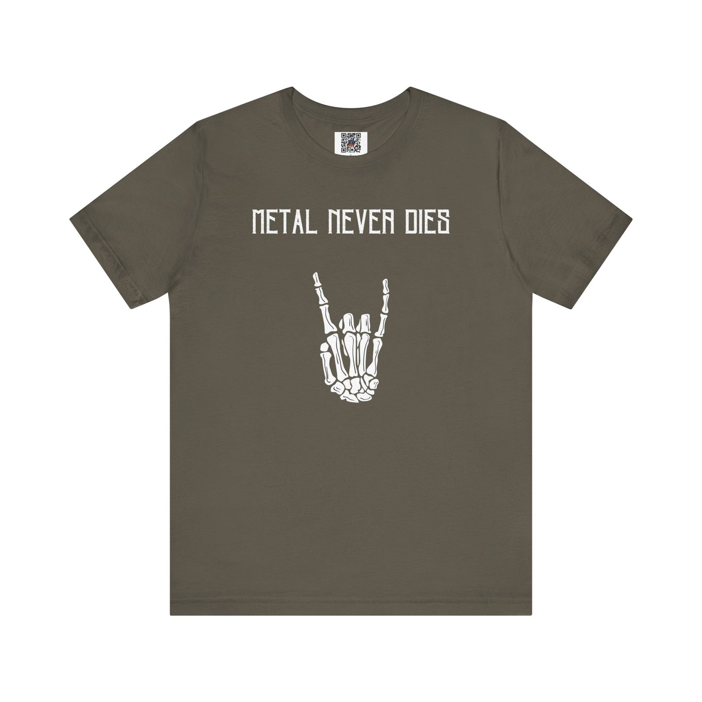 Rad "METAL NEVER DIES" Shirt, Rock Your Halloween, Music Merch, Skeleton, Metal Statement, Spooky, Adult, Party Tee, Heavy Metal, Hardcore - Ivy Toller Designs