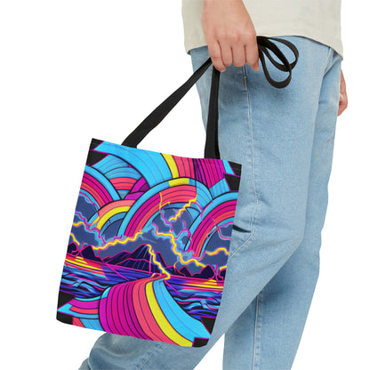 Custom Vaporwave Canvas Tote Bag | Cool Synthwave Neon Aesthetic | FREE shipping! | Perfect Gift for Her - Ivy Toller Designs