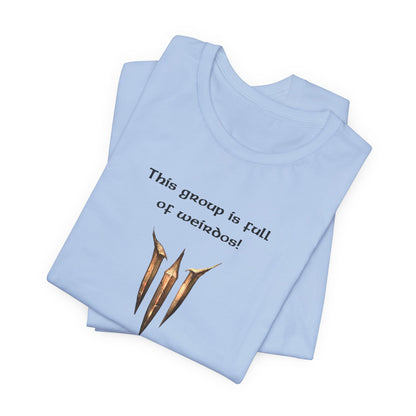 BG3 Astarion Tee: 'This Group Is Full of Weirdos!' - Baldur's Gate 3 Unisex Shirt for Video Gamers, DND gift, Nerds, Dungeons and Dragons