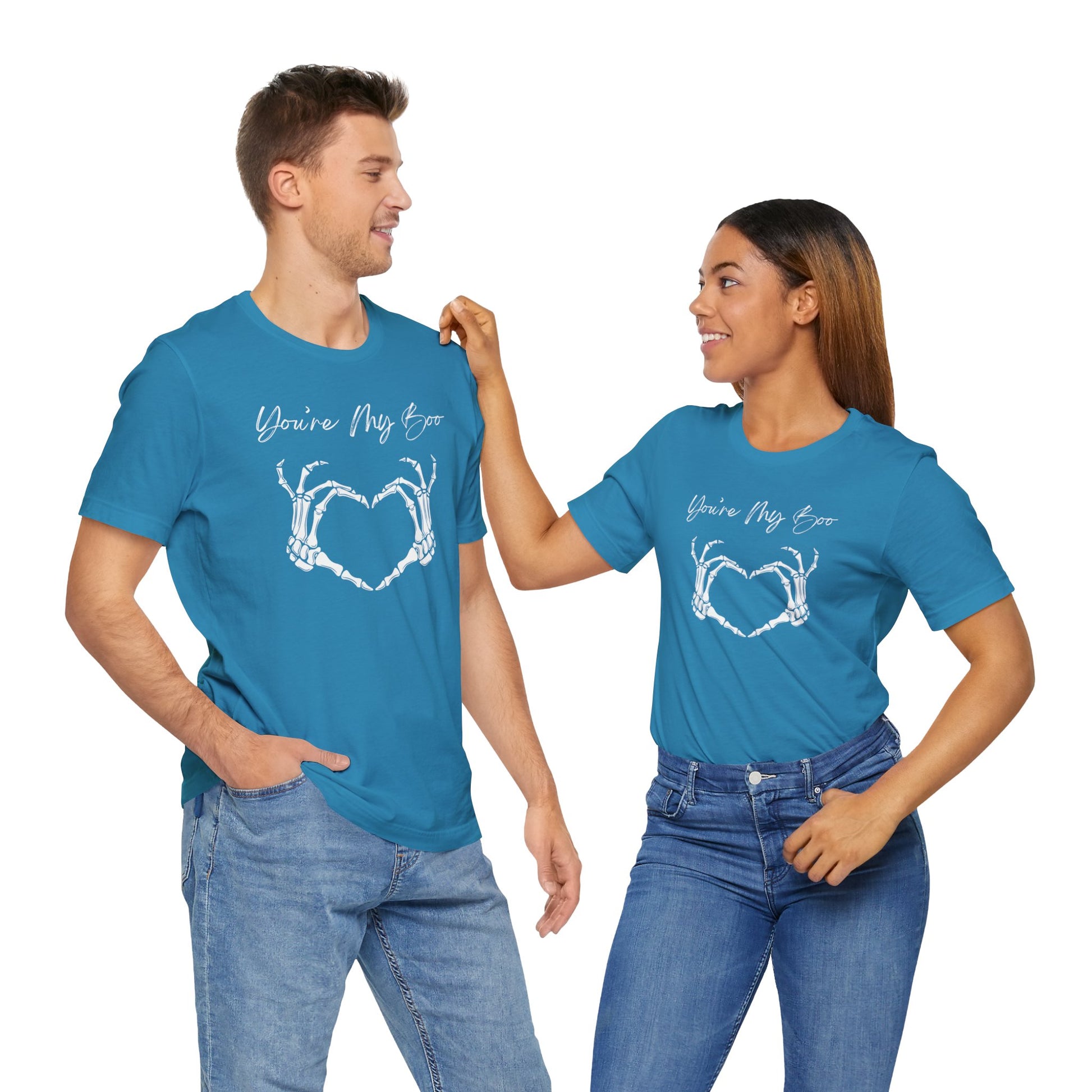 Cute "You're My Boo" Couples Halloween Shirt, Matching Tee for Boyfriend, Girlfriend, Husband, Wife, Holiday Gift, Skeleton Heart Design - Ivy Toller Designs