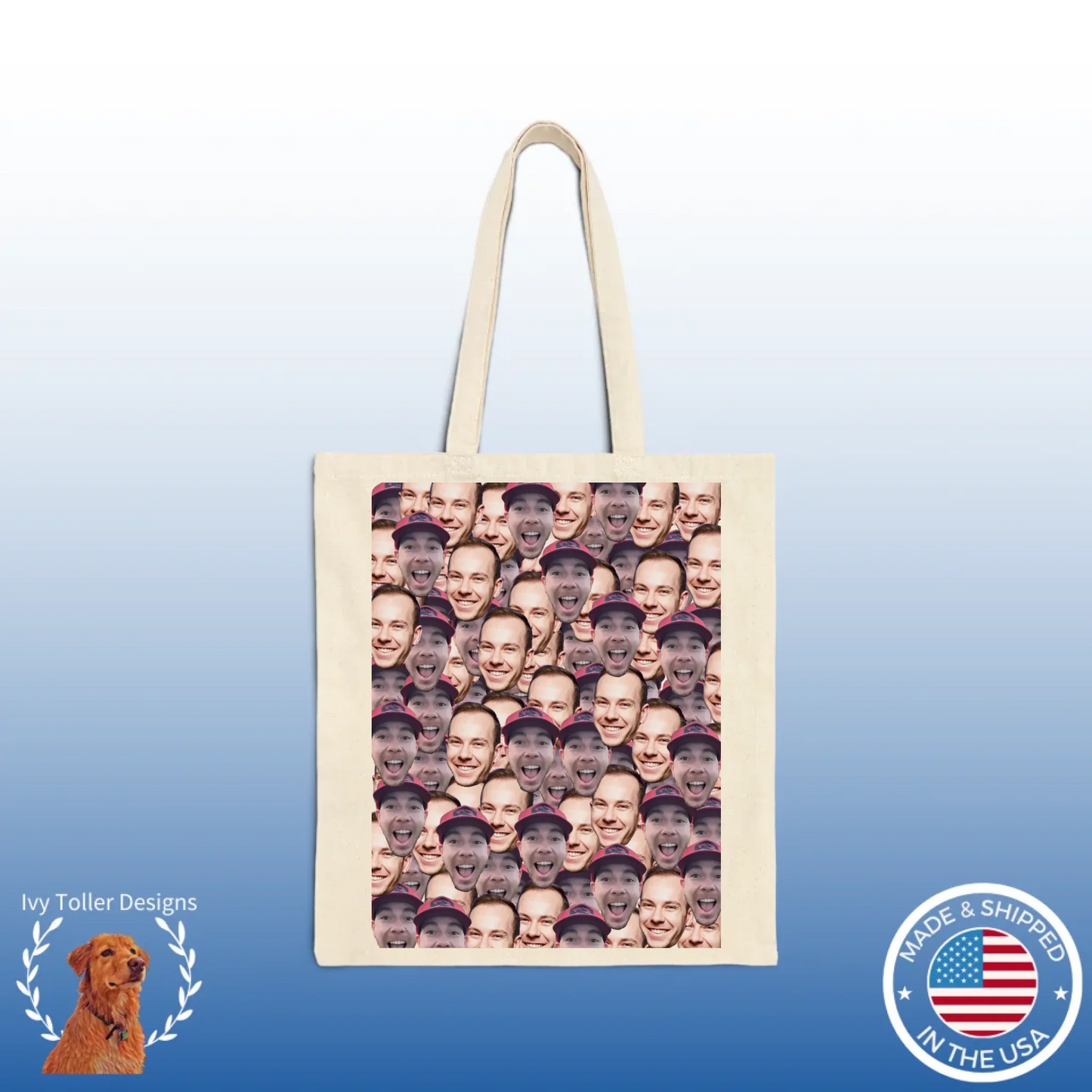 Their Faces Everywhere: Custom Photo Tote Bag, Makes a Great Personalized Gift