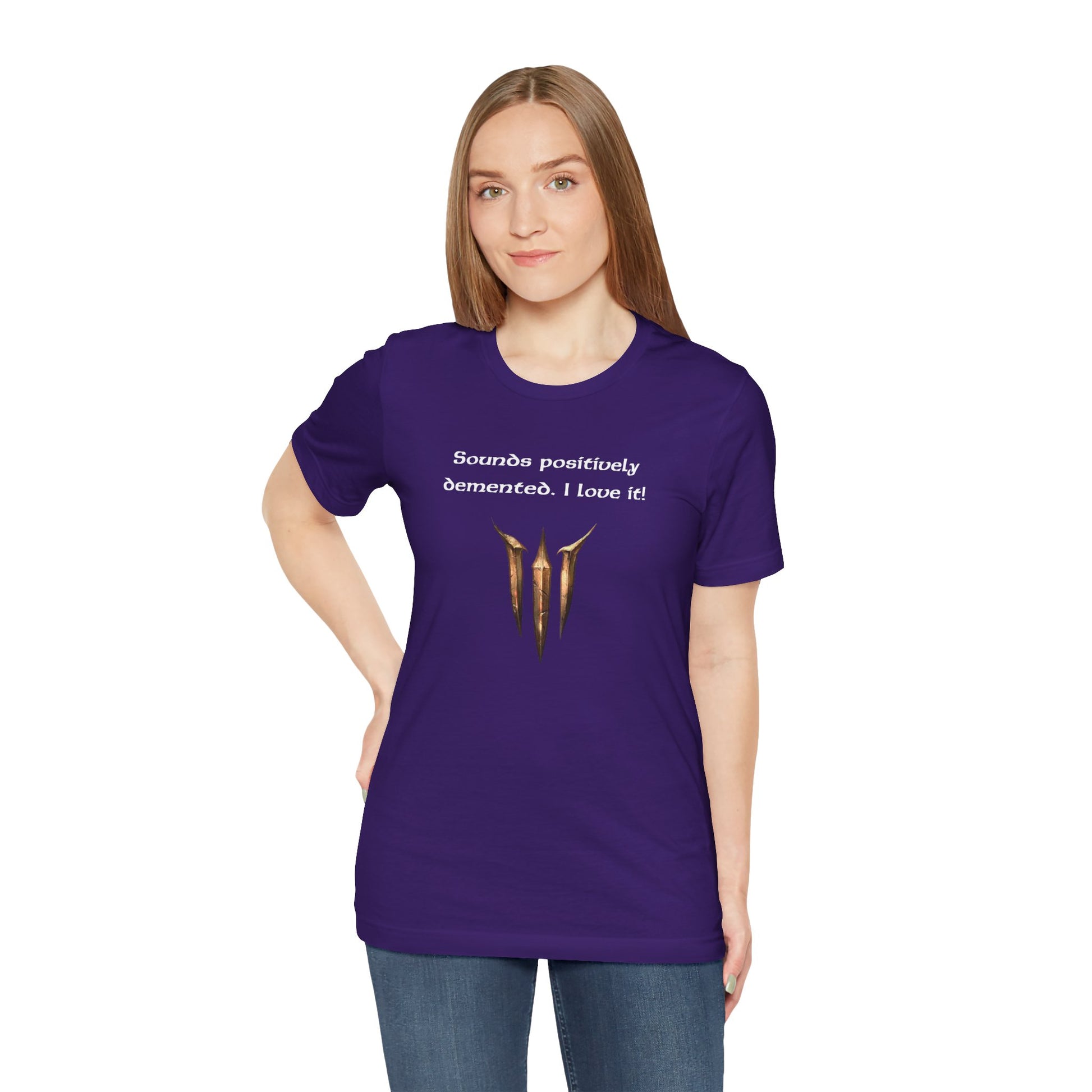 BG3 Astarion Tee: 'Sounds Positively Demented. I Love It!' Baldur's Gate 3 Unisex Shirt for Video Gamers, DND gifts, Dungeons and Dragons - Ivy Toller Designs