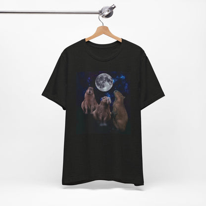 Funny Capybara Shirt - 3 Wolves 90s Aesthetic, Three Capybaras, Space Nebula, Howl at the Moon, 80s Kid Style - Ivy Toller Designs