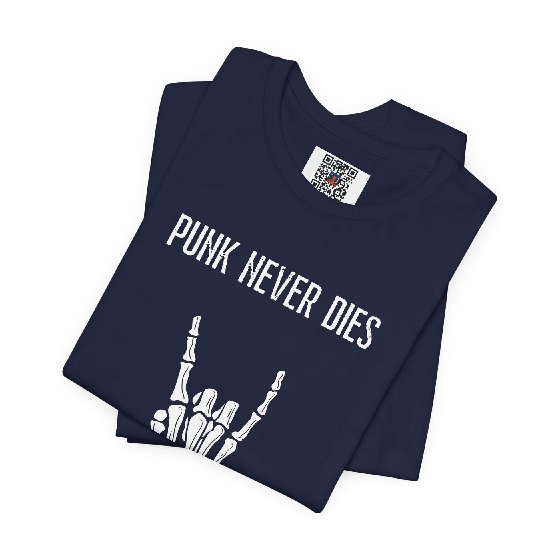 Rad "PUNK NEVER DIES" Shirt, Halloween, Skeleton, Music, Punk Rock, Metal, Adult, Party Tee, Spooky, Badass, Devil Horns, Hard Rock, Gift - Ivy Toller Designs