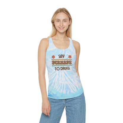 Funny "Say PERHAPS to Drugs" Tie-Dye Tank Top | Inappropriate TieDye Nod to Rebels + Free Spirited Fashionistas, Retro, 70s, Drug, Weed, Pot