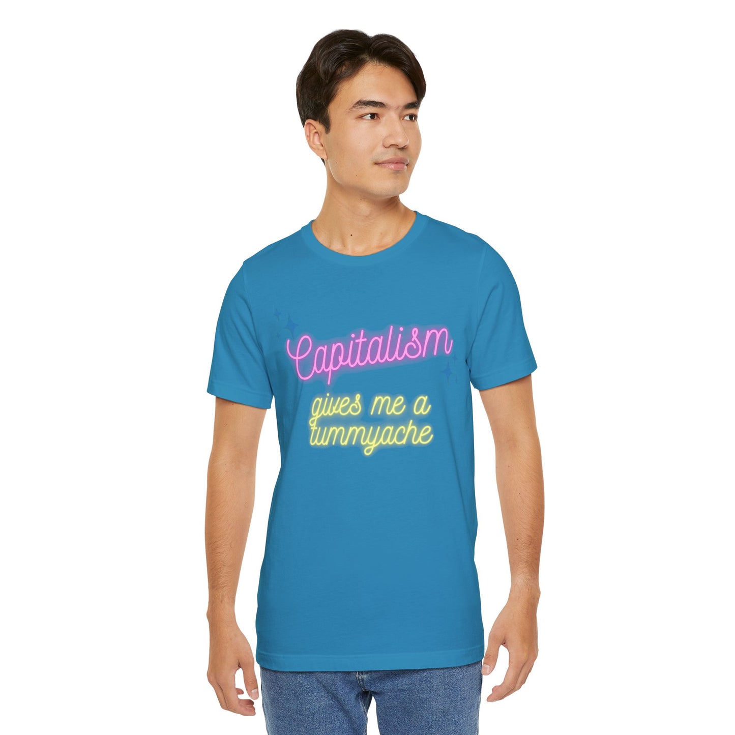 Funny Anti-Capitalistic Shirt: "Capitalism Gives Me a Tummyache" / Millennial Humor / Anti-Billionaire - Ivy Toller Designs