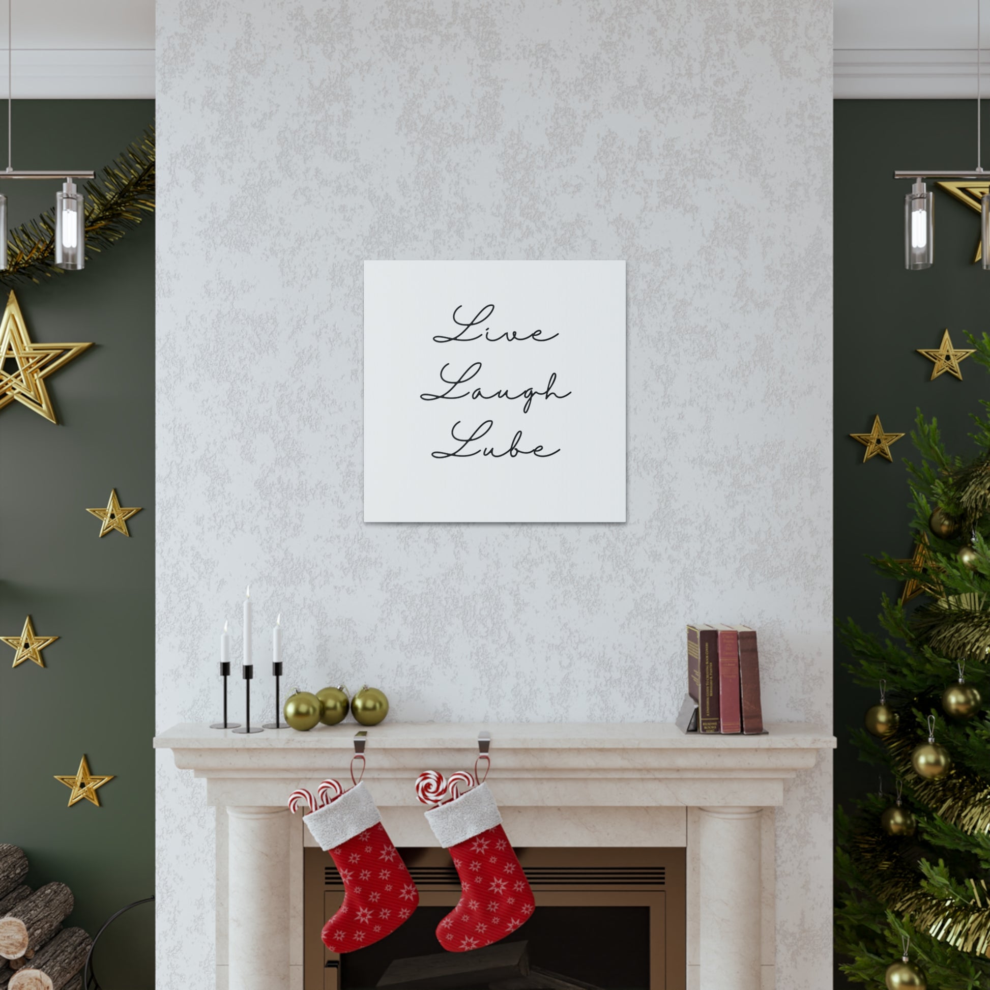 Funny Art Canvas: "Live Laugh Lube" - A Witty Print for the Unconventional Decorator - Subtle Home Decor - Ivy Toller Designs