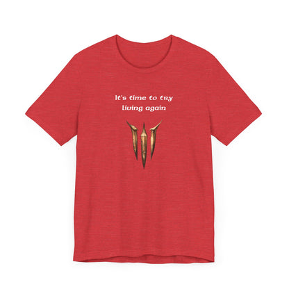 BG3 Astarion Tee: 'It's Time to Try Living Again' - Baldur's Gate 3 Unisex Shirt for Video Gamers, DND gift, Nerds, Dungeons and Dragons - Ivy Toller Designs